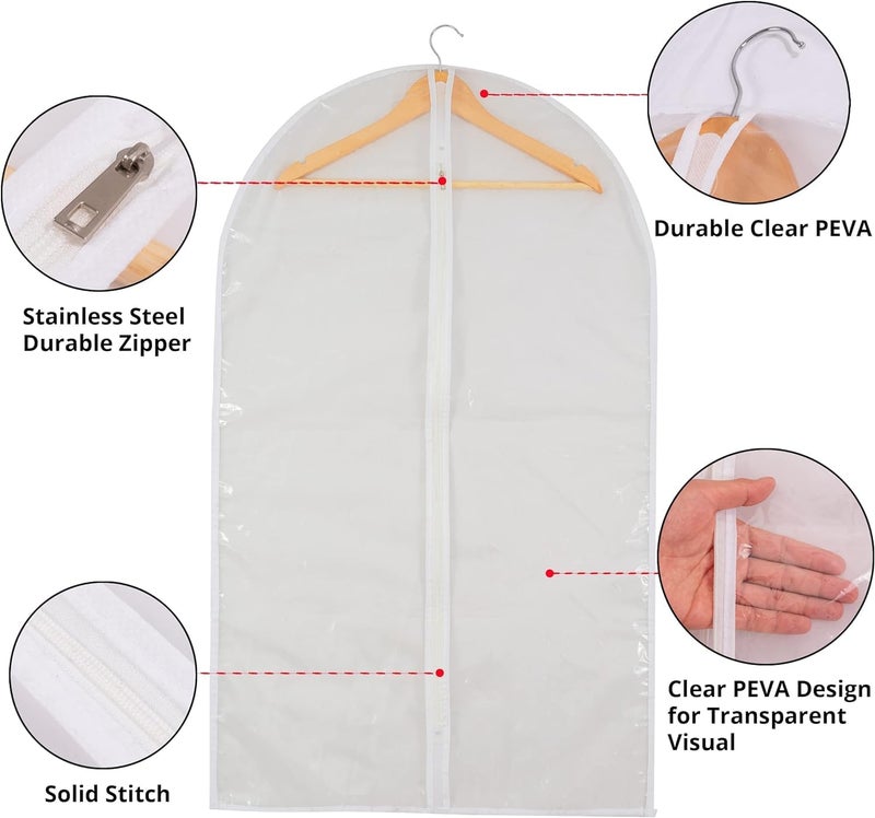 MS KITCHEN Dress Bags for Gowns Long - Foldable, 65" Clear Garment Bags for Closet Storage and Travel 24"x65"/ 2 Pack - Image 4